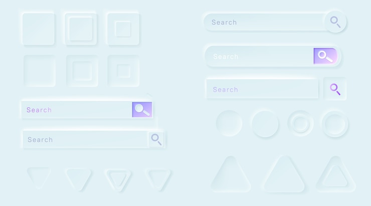 무료 Vector ui 앱용 뉴 모픽 버튼.