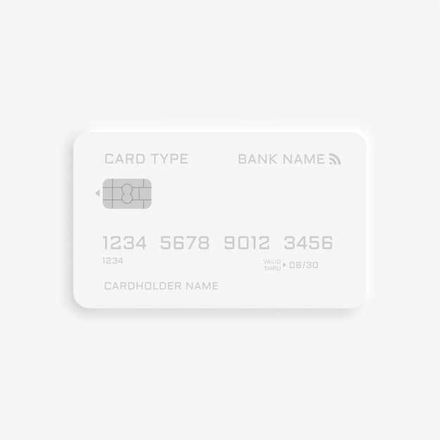 Neumorphism style credit card template