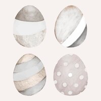 Neutral gray easter egg pattern collection vector