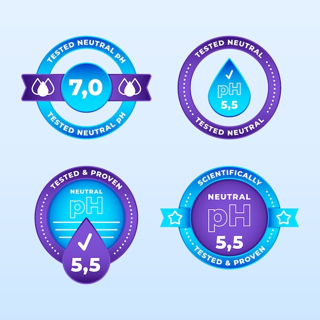 Free vector neutral ph label set