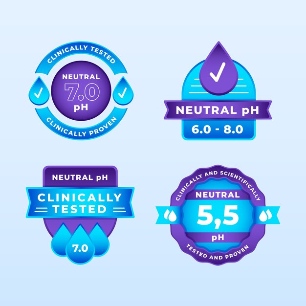 Free vector neutral ph label set