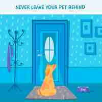 Free vector never leave you pet behind message