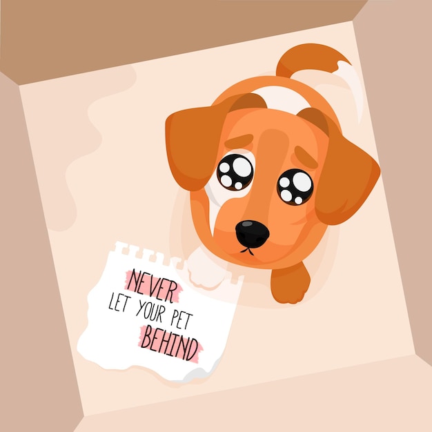 Free vector never leave your pet behind concept with dog