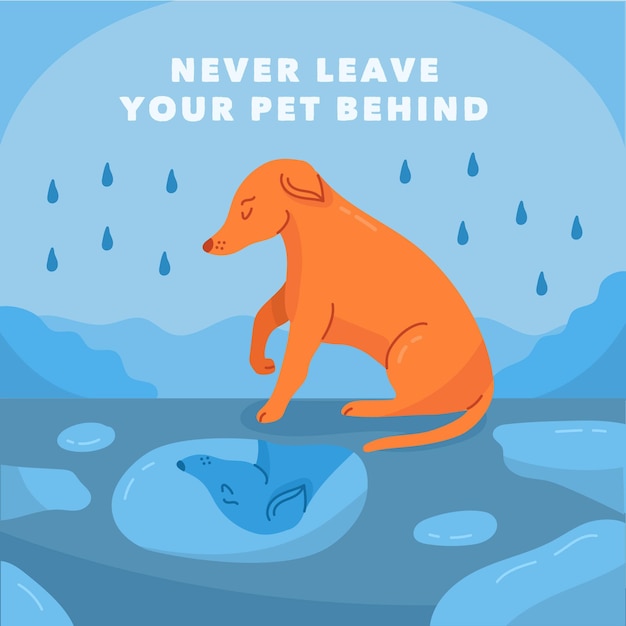 Free vector never leave your pet behind concept with dog