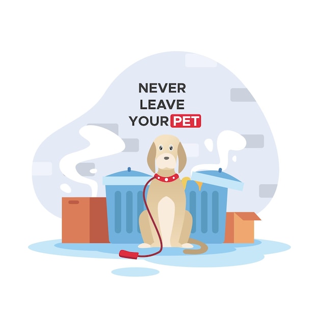 Never leave your pet behind concept