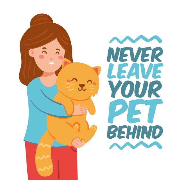 Never leave your pet behind flat design