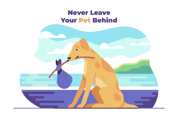 Free vector never leave your pet behind