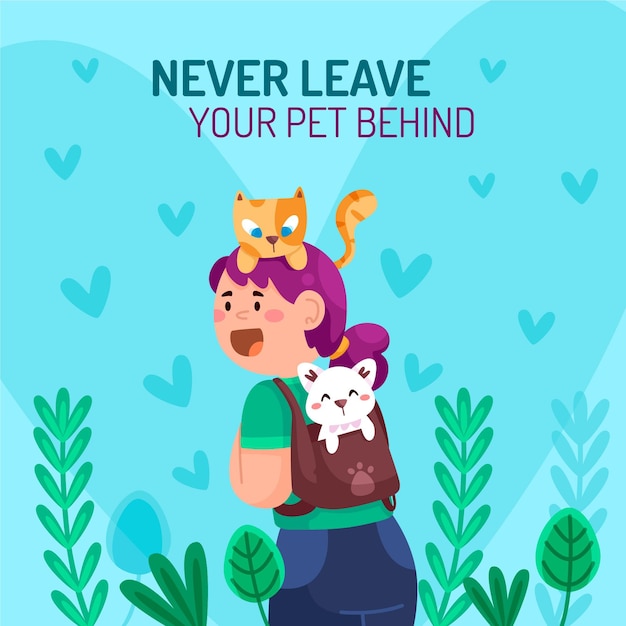 Free vector never leave your pet behind