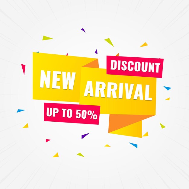 New arrival discount sale banner with editable text effect