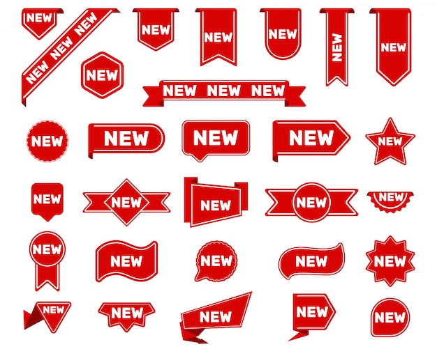 Free vector new arrival tags and stickers set