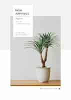 Free vector new arrivals template vector with agave tree