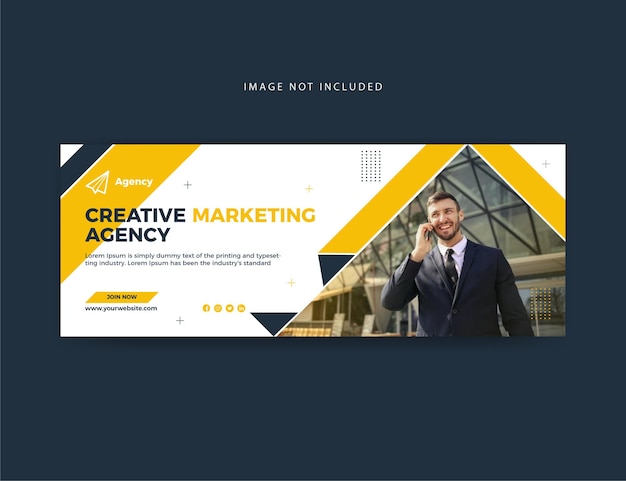 New digital marketing fakebook cover page template design