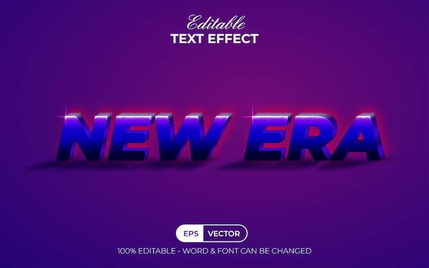 New era editable text effect back light style theme.