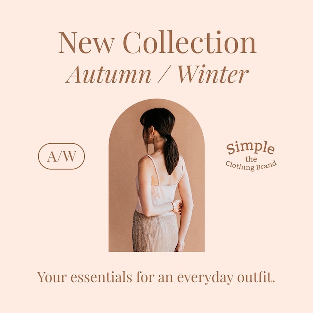 Free vector new fashion collection template for social media post