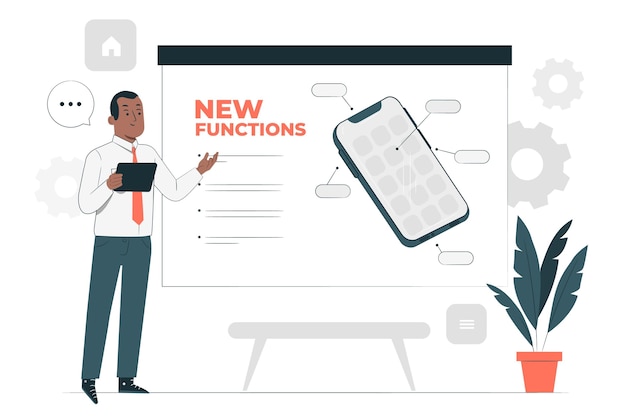 無料ベクター 新機能コンセプトイラスト