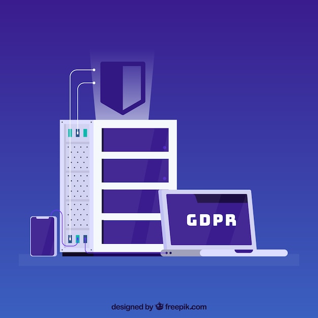 무료 벡터 평면 디자인의 새로운 gdpr 개념