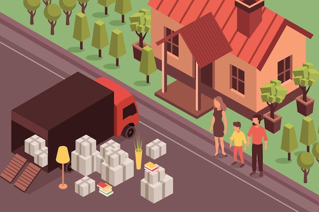 New home isometric illustration