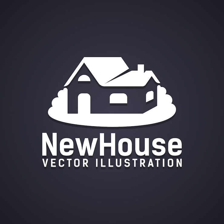 무료 Vector 아래 텍스트가있는 새 집 아이콘-새 집 벡터 일러스트 레이 션-부동산 구매 소유권 또는 새 빌드 건설을 묘사