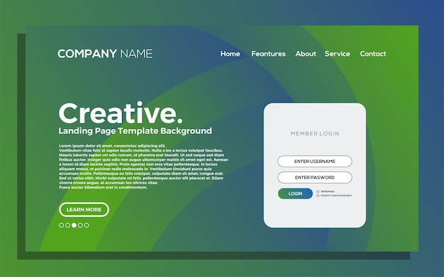 new landing page luxury background template