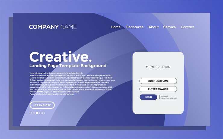 Free Vector new landing page luxury background template
