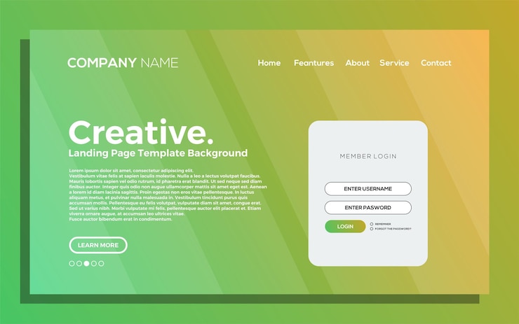 Free Vector new landing page luxury background template