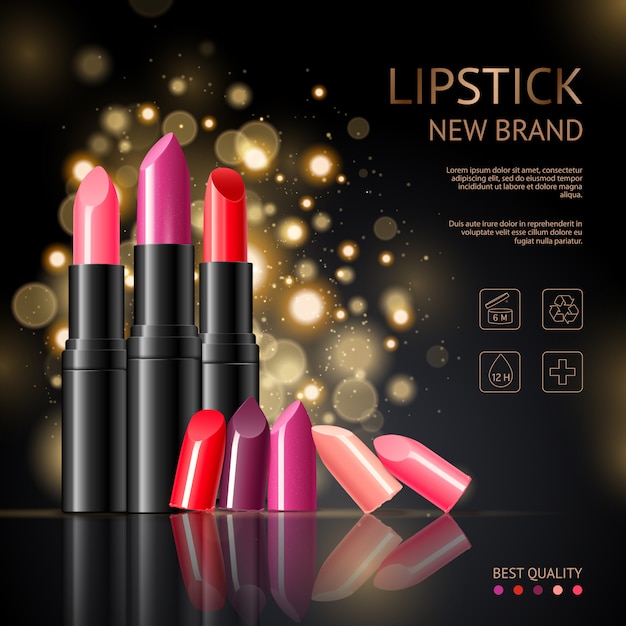 Free vector new lip care makeup luxury brand