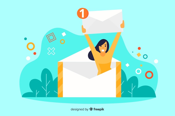 Free Vector new message concept for landing page