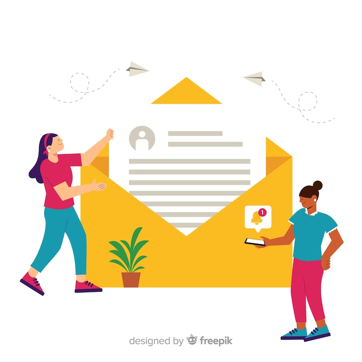 Free Vector new message concept for landing page