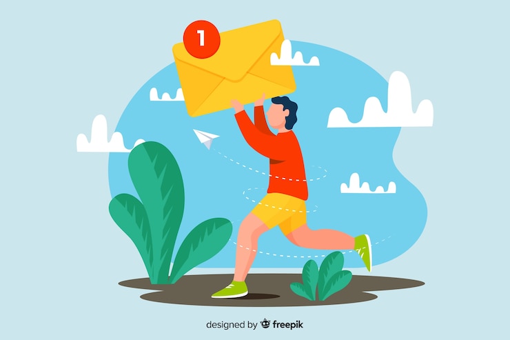 Free Vector new message concept for landing page