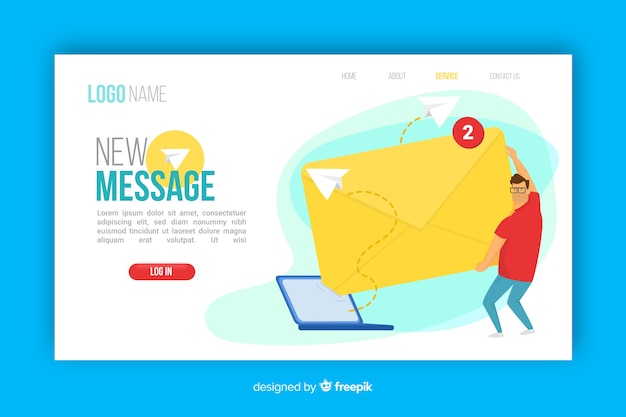 New message concept for landing page