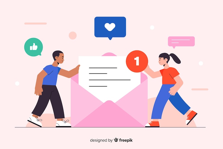 Free Vector new message concept for landing page