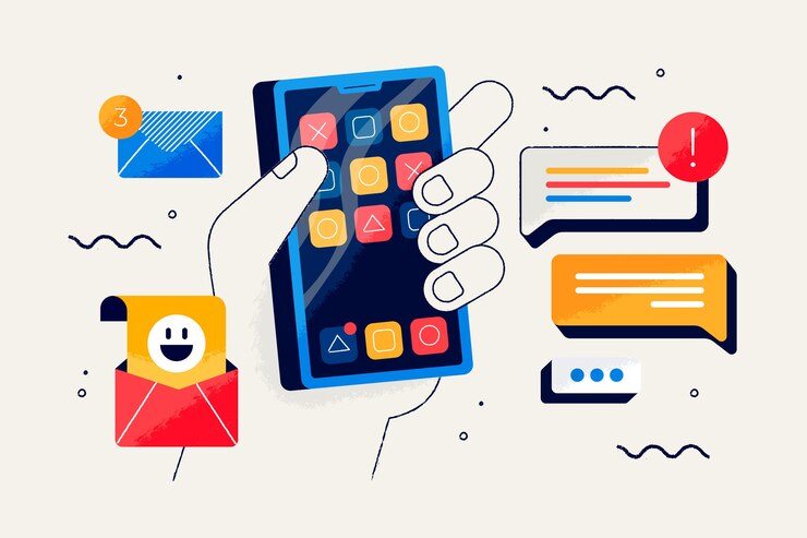 Free Vector new message concept for landing page