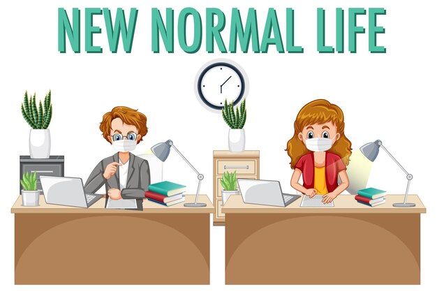 New normal life with officer working social distancing