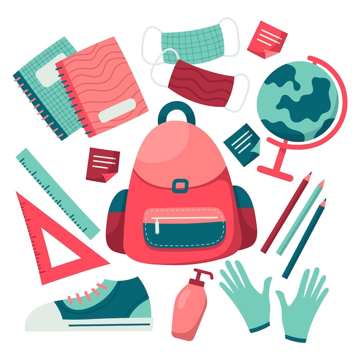 Free Vector new normal school supplies