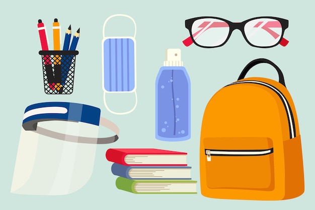 Free vector new normal school supplies