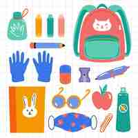 Free vector new normal school supplies