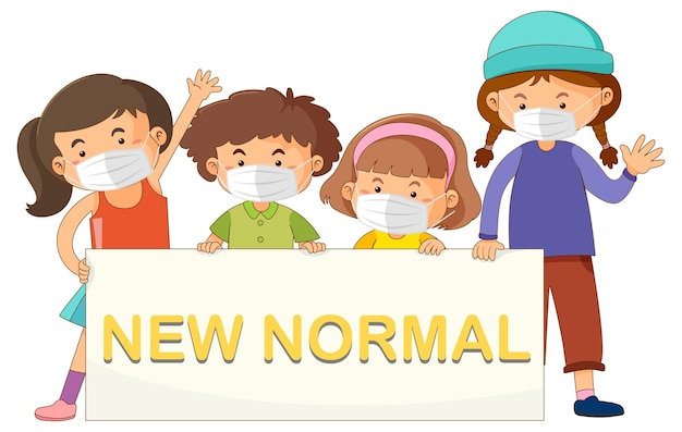 New normal with children wearing masks