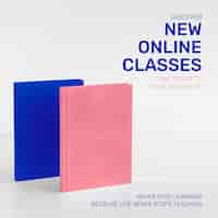 Free vector new online classes template vector future technology