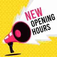 Free vector new opening hours sign theme