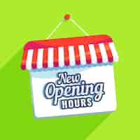 Free vector new opening hours sign