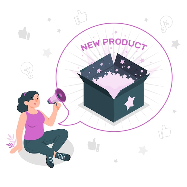 Free vector new product concept illustration