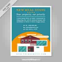 Free vector new real estate flyer in flat design