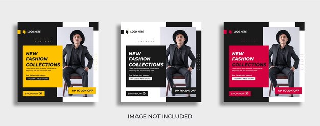 New season fashion sale instagram banner or social media square post template