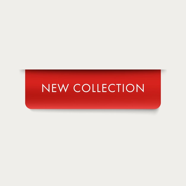 New tag 3d vector ribbon and banner. new collection badge digital marketing web.
