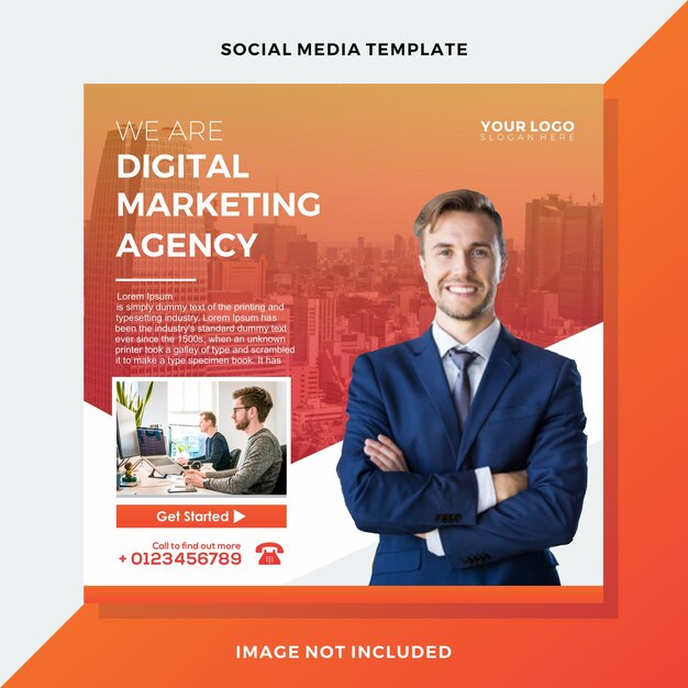 New template gradien social media instagram post