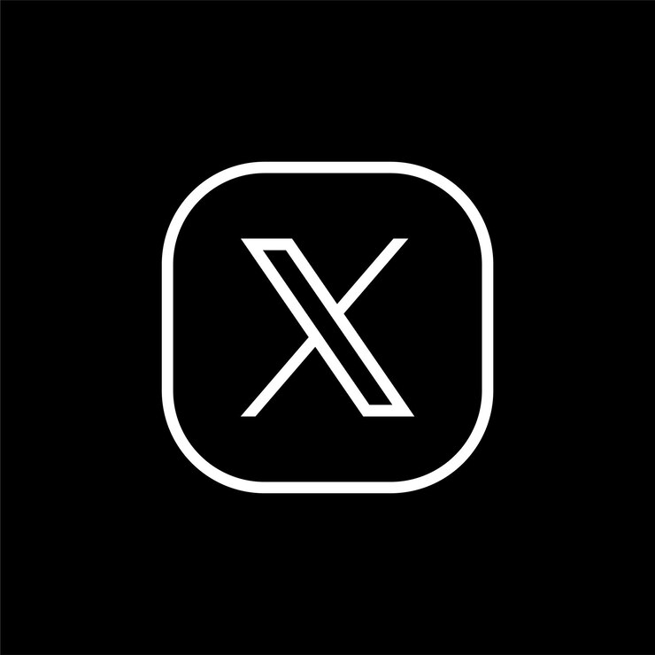 मुफ़्त वेक्टर new twitter logo x icon on black background