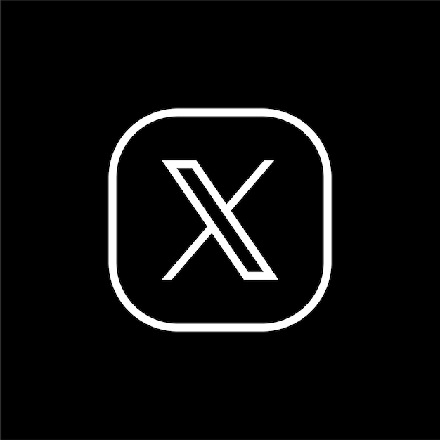 Новый значок твиттера с логотипом X на черном фоне