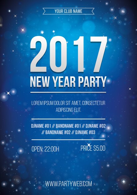 New year 2016 party poster