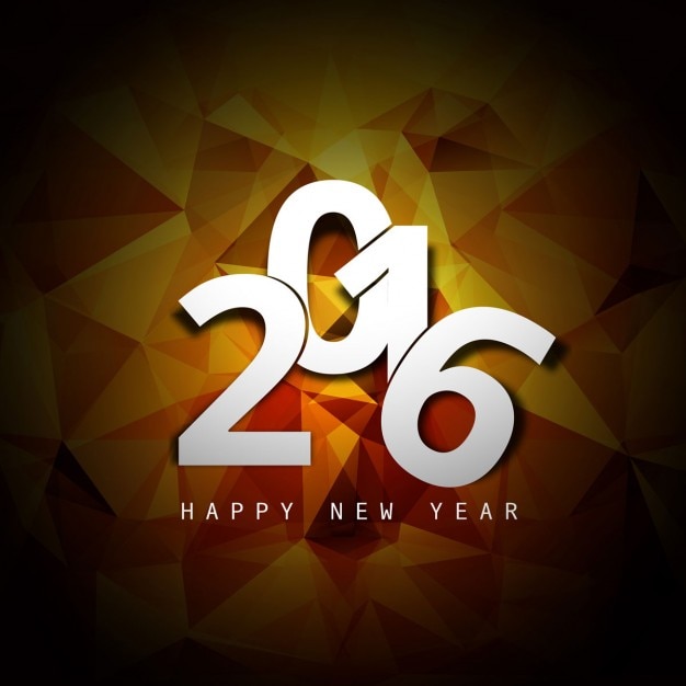 New year 2016 polygonal card