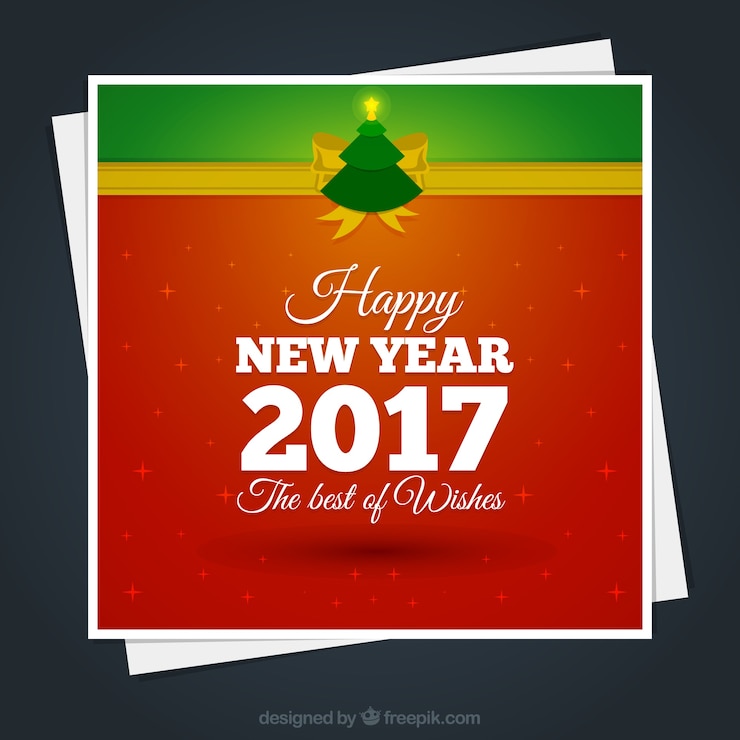 मुफ़्त वेक्टर न्यू ईयर 2017 कार्ड